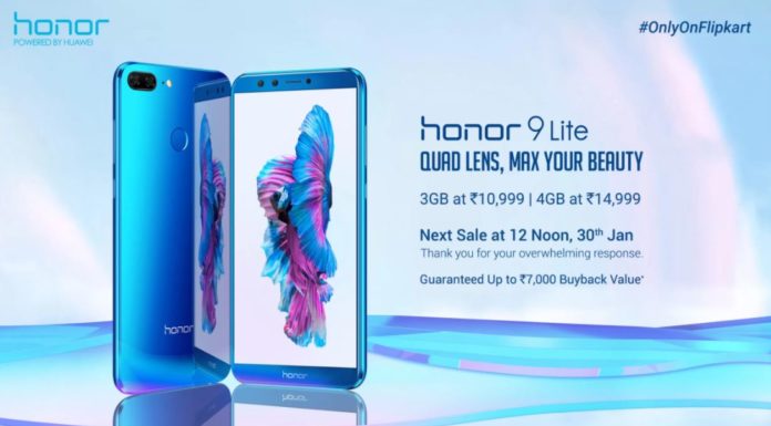 Honor 9 Lite Sold Out in 120 Seconds in 3rd Flash Sale on 23rd January