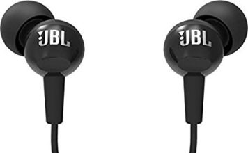 JBL C100SI in-Ear Headphones with Mic (Black)