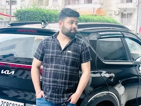 This image showing himanshu sharma who is delhi based automobile youtuber
