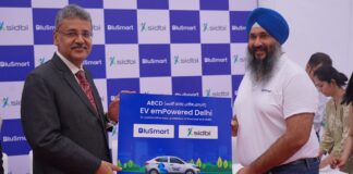 SIDBI and BluSmart: Flag-off ceremony of 140+ electric cars for ride-hailing service SIDBI and BlueSmart Cabs