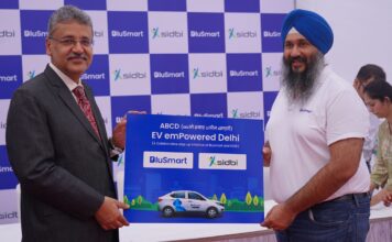 SIDBI and BluSmart: Flag-off ceremony of 140+ electric cars for ride-hailing service SIDBI and BlueSmart Cabs